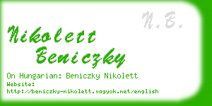 nikolett beniczky business card